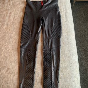 Faux leather moto leggings